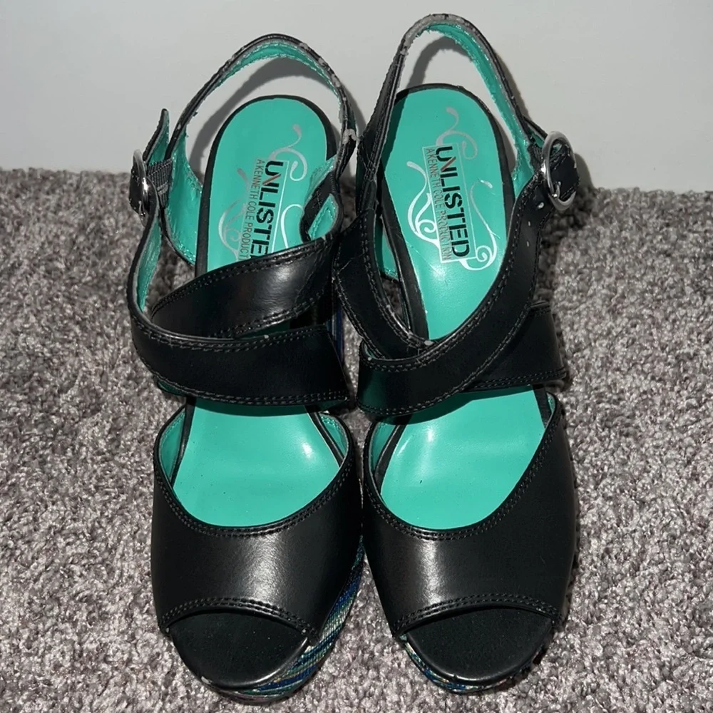 Unlisted Striped Wedge Heels